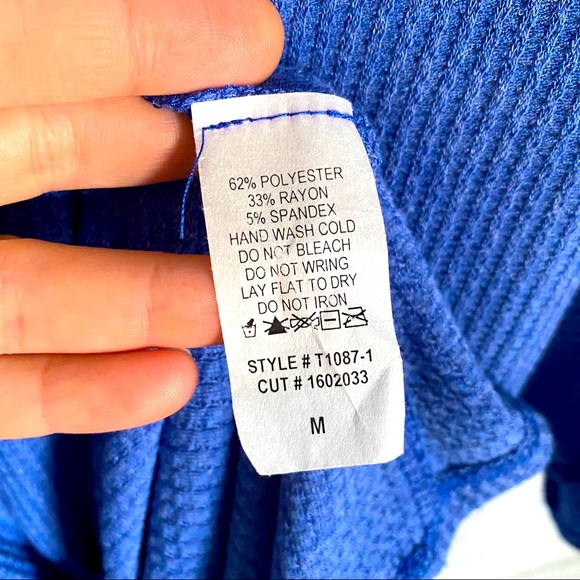 Royal Blue Cold Shoulder Top - Picture 5 of 8